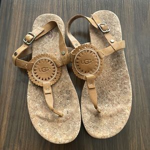 UGG Shoes Ugg Ayden Ii Tstrap Tan Leather Sandals Poshmark